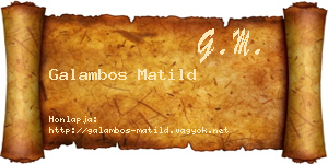 Galambos Matild névjegykártya