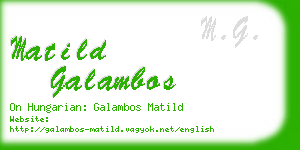 matild galambos business card